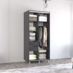 Dulap Aron (1.0m - 1.9m) uși glisante din PAL cu oglindă (K2) vertical - imagine 6