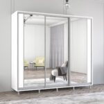 Dulap Aron (2.4m - 2.7m) uși glisante din PAL cu oglindă (K2) vertical