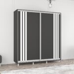 Dulap Aron (2.0m - 2.3m) uși glisante din PAL cu lamele — изображение 5