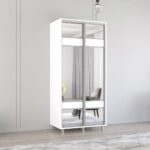 Dulap Aron-S 1.0m - 1.8m uși glisante din PAL cu oglindă (K3) zebra