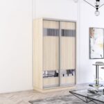 Dulap Fox (1.0m - 1.8m) uși glisante din PAL cu elemente din oglindă - imagine 3
