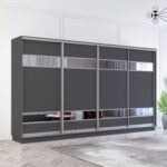 Dulap Fox (3.7m - 4.0m) uși glisante din PAL cu elemente din oglindă — изображение 5