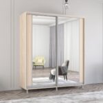 Dulap Aron-P (1.9m - 2.0m) uși glisante din PAL cu oglindă (K2) vertical - imagine 3