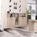 Consolă Practik semi-deschisă cu polițe (80x40x120H cm) - imagine 6