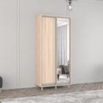 Dulap Aron-S (1.0m - 1.8m) uși glisante din oglindă și PAL - imagine 3