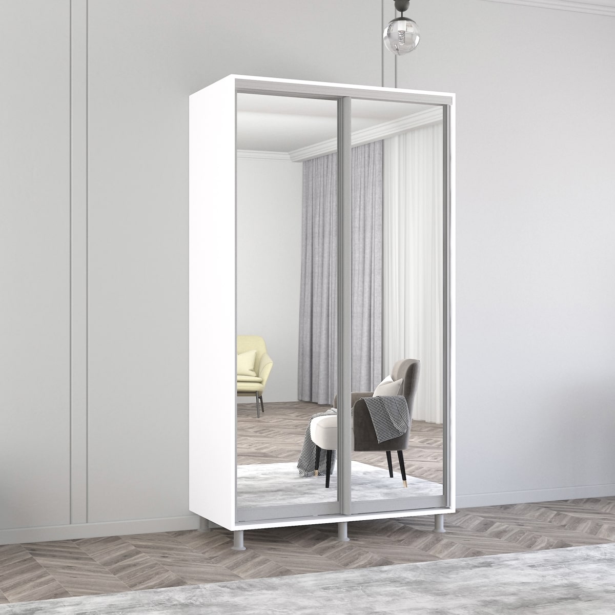 6f58cff94b4ce4ad345716e039c86c71.jpg Dulap Aron 1.0m - 1.9m uși glisante din oglindă cu aplicații - imagine 1