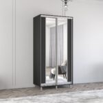 Dulap Aron (1.0m - 1.9m) uși glisante din PAL cu oglindă (K2) vertical - imagine 5