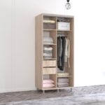 Dulap Aron (1.0m - 1.9m) uși glisante din PAL cu oglindă (K2) vertical - imagine 4