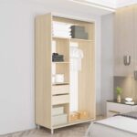 Dulap Aron-S 1.0m - 1.8m uși glisante din PAL cu oglindă (K3) zebra — изображение 4