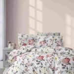 Bujorii pe Alb cu Gry Combinați