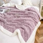 Cuvertură tip pled roz 200x220