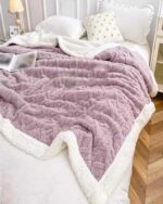 Cuvertură tip pled roz 200x220