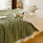 Cuvertură tip pled verde 200×220