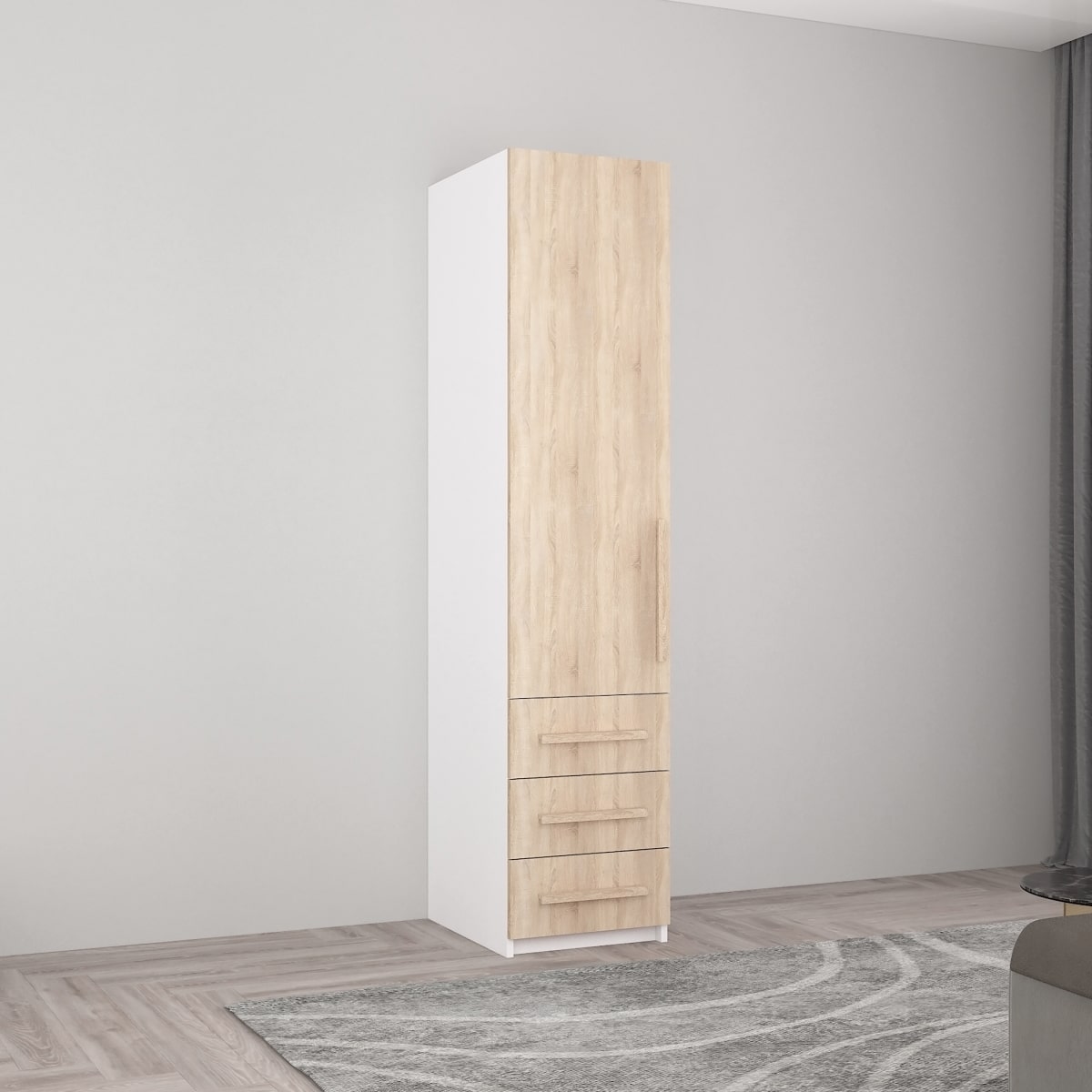 a0e5e1e88fd74ae971c7b6a8f0a20775-4-2.jpg Dulap Smart-Home 0.45x0.56x2.0H m. cu polițe și sertare - imagine 1