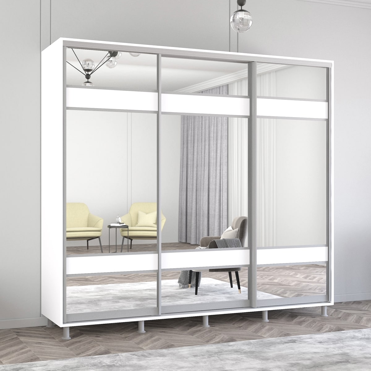 a4d78753f8e2d43c742851527b69d923-3.jpg Dulap Aron (2.4m - 2.7m) uși glisante din PAL cu oglindă (K3) zebra - imagine 1