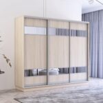 Dulap Fox (2.4m - 2.7m) uși glisante din PAL cu elemente din oglindă - imagine 3