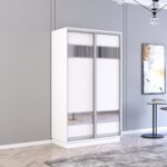 Dulap Fox (1.0m - 1.8m) uși glisante din PAL cu elemente din oglindă