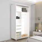 Dulap Aron-S 1.0m - 1.8m uși glisante din PAL cu oglindă (K3) zebra — изображение 2