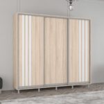 Dulap Aron (2.4m - 2.7m) uși glisante din PAL cu lamele — изображение 3