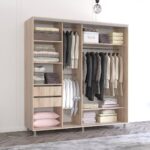 Dulap Aron (2.0m - 2.3m) uși glisante din PAL cu lamele — изображение 4