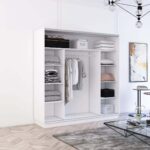 Dulap Fox (1.9m - 2.3m) uși glisante din PAL cu elemente din oglindă — изображение 2