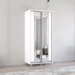 Dulap Aron-P (1.0m - 1.8m) uși glisante din PAL cu oglindă (K2) vertical