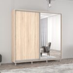 Dulap Aron-S (1.9m - 2.0m) uși glisante din oglindă și PAL - imagine 3